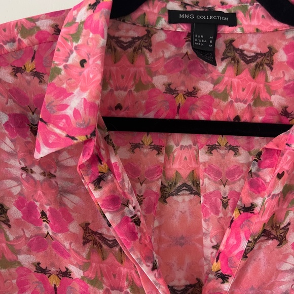 Floral pink shirt MNG collection - Picture 4 of 4